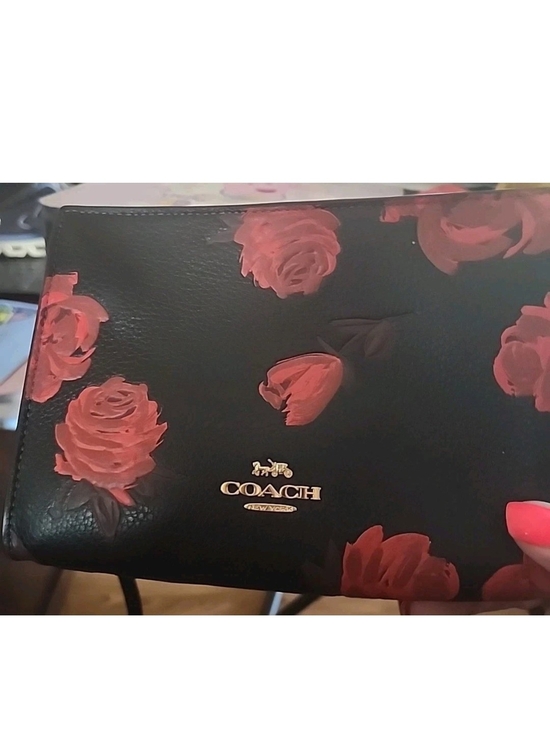coach black and red flowers backpack Outlet Rowan Large Satchel Bag With Floral Print Coach Large Rowan Red Flower